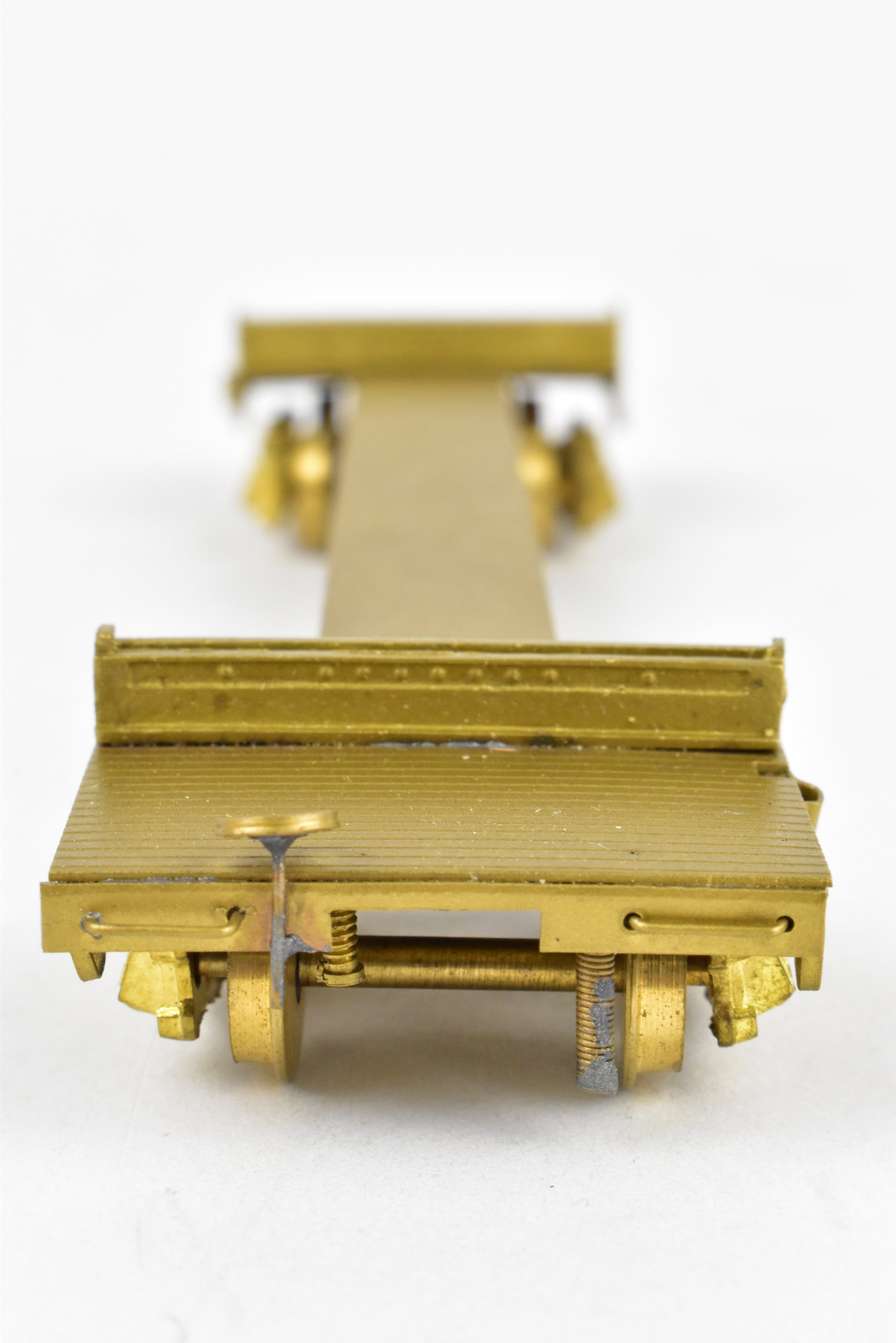 HO Scale Brass Model Train Log Car by Far East Distributors - Northern Pacific 41-Foot Log Car with Seattle Car & Foundry Archbar Trucks