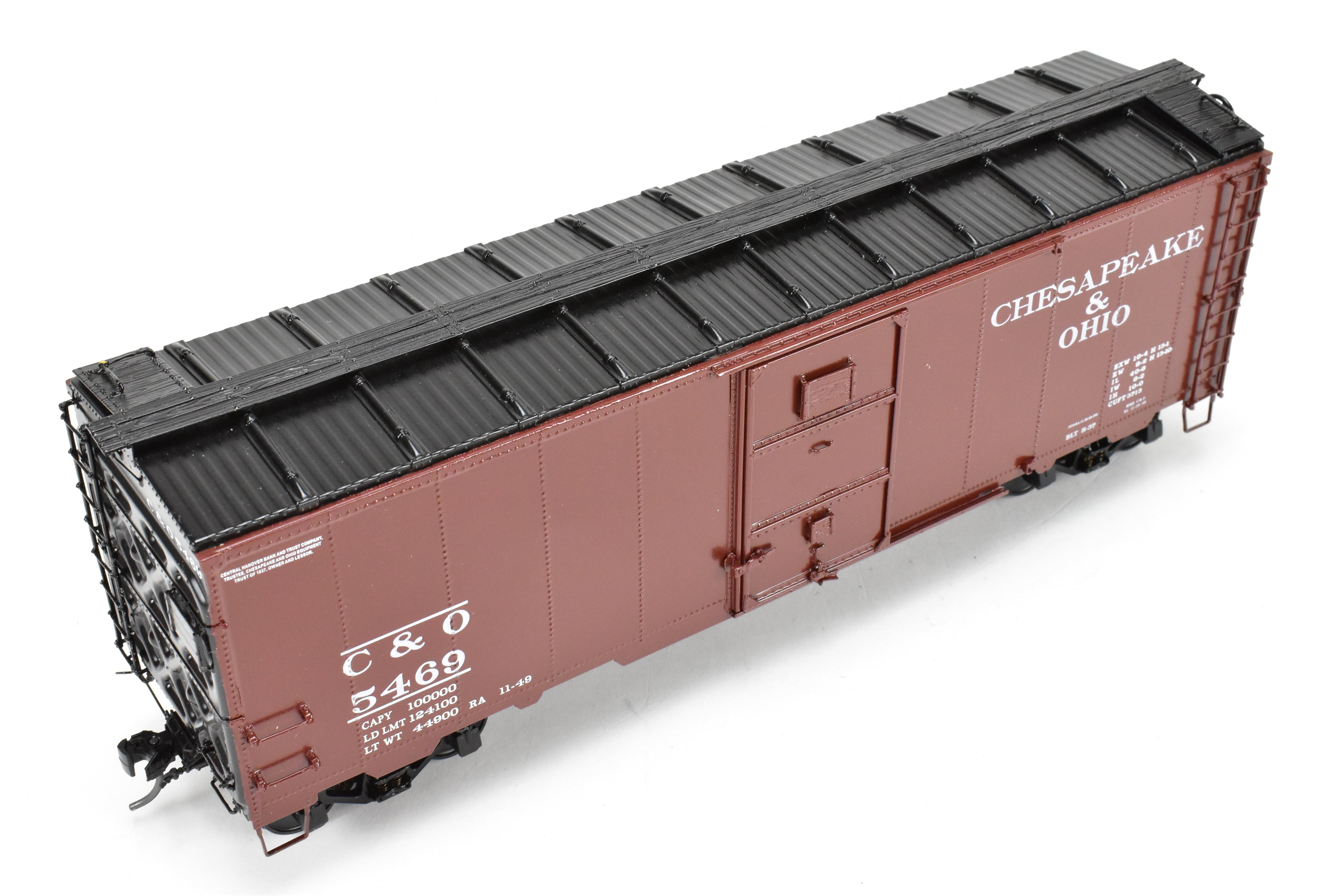 O Scale Brass Model - Rich Yoder Models' Chesapeake and Ohio (C&O) 1937 AAR Standard 40-Foot Steel Sheathed Box Car with Deco Ends, FP No.5469