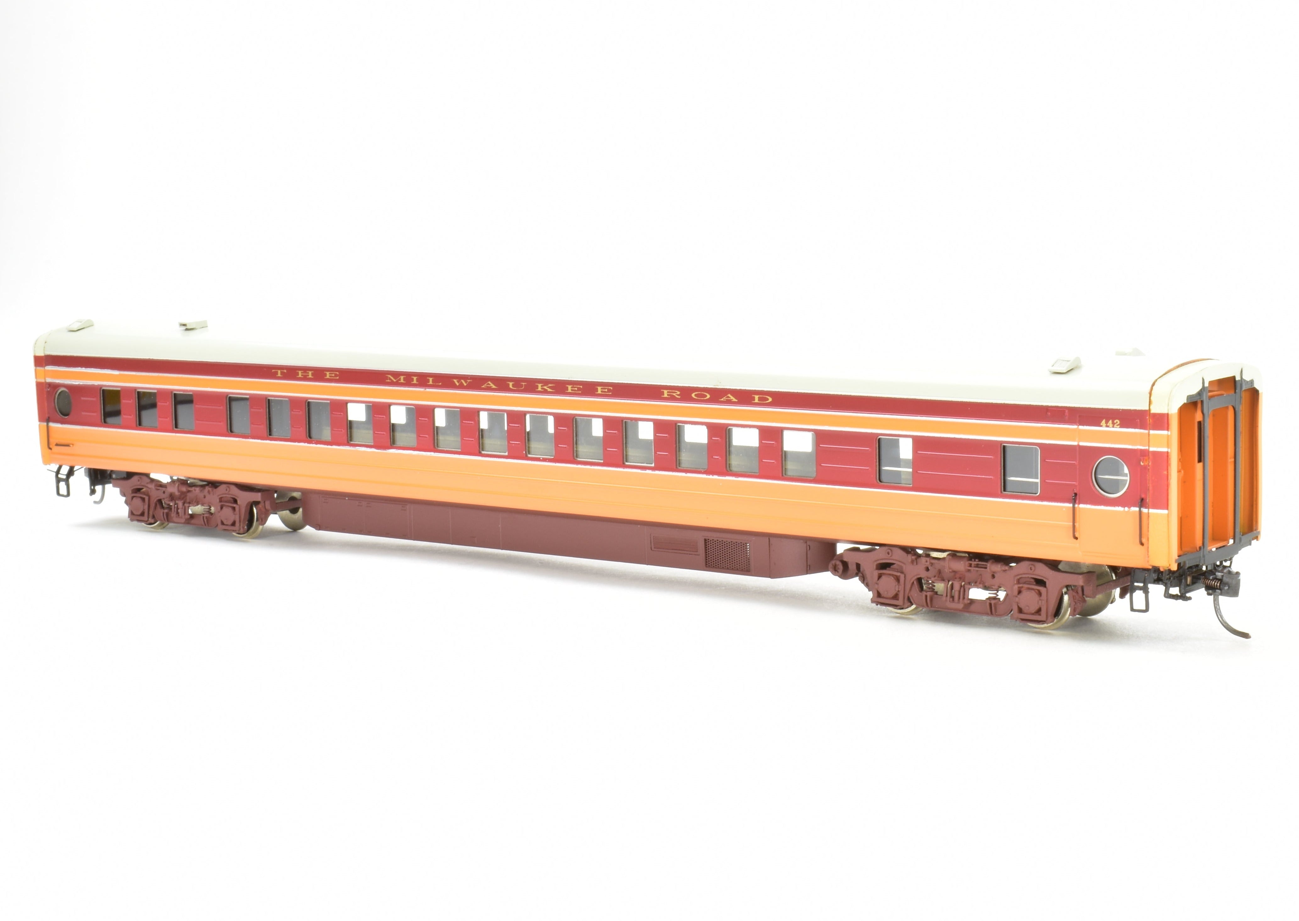 HO Scale Brass Model Train Set - Precision Scale Co. Milwaukee Road 1939 Hiawatha 9 - Car Factory - Painted Set