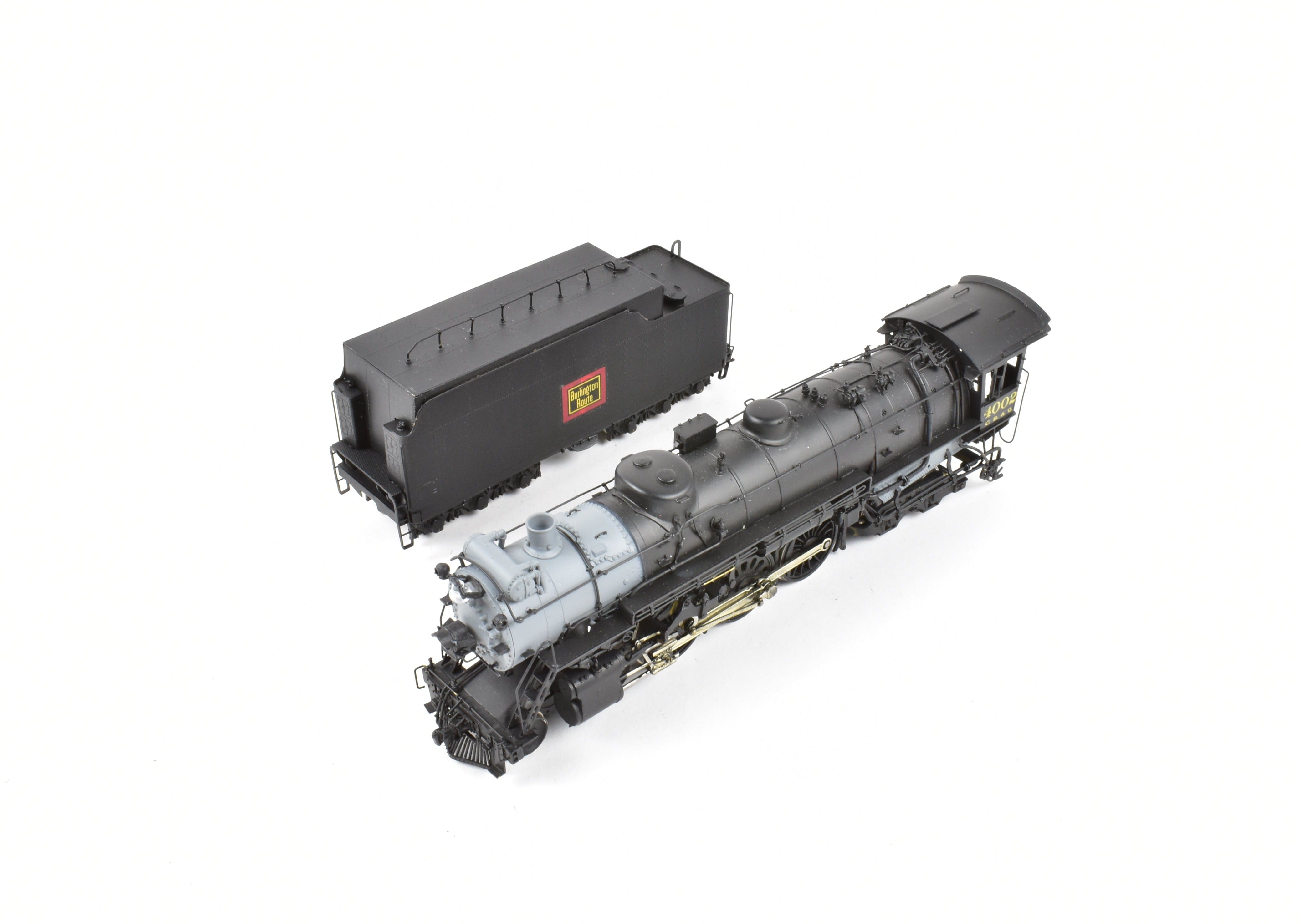 High - Quality HO Scale Brass Model Train - Sunset Models CB&Q - Burlington Route S - 4 4 - 6 - 4 Hudson Custom Painted Locomotive #4002