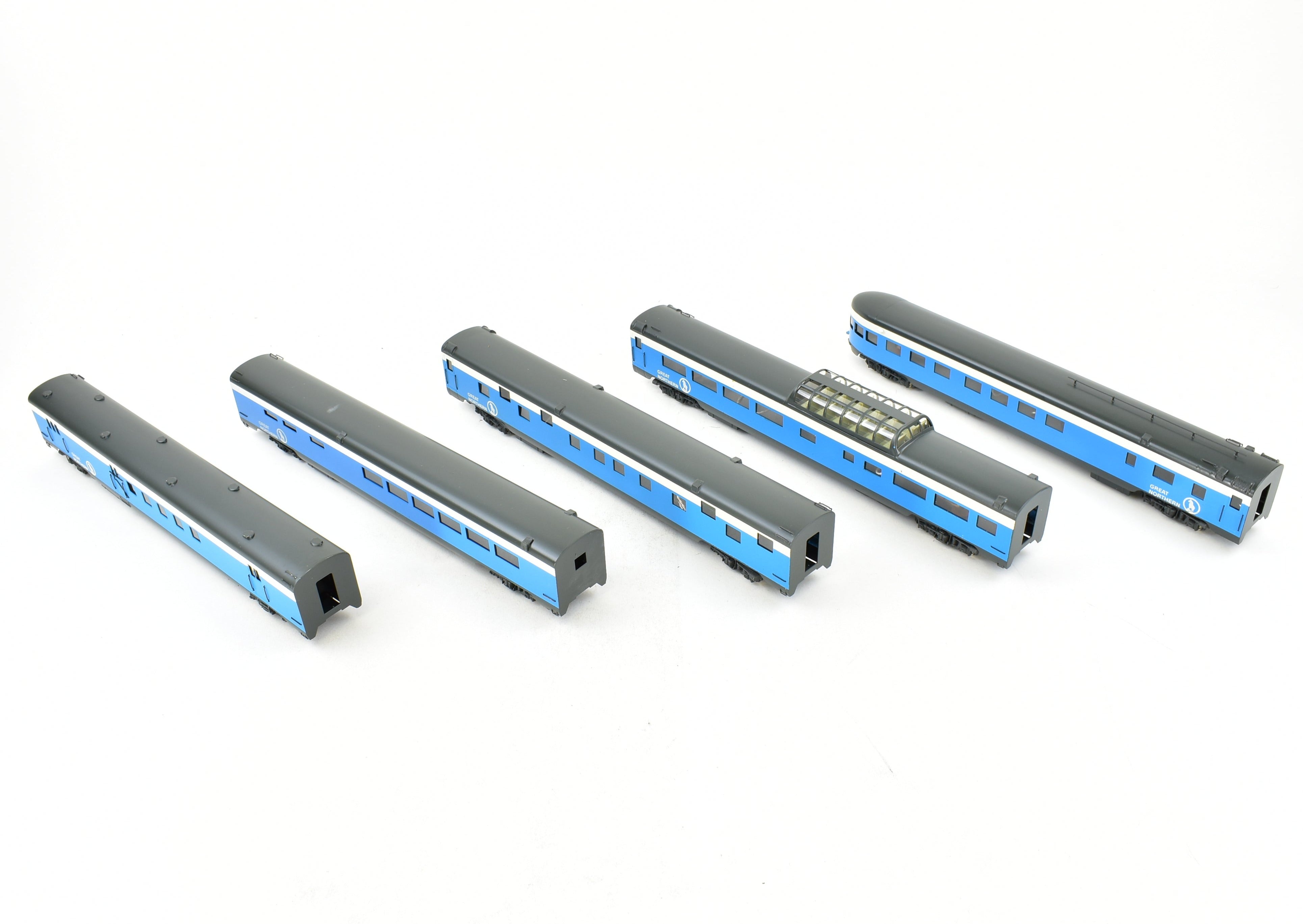 HO Scale Brass Great Northern 5-Car Big Sky Blue Passenger Set by Westside