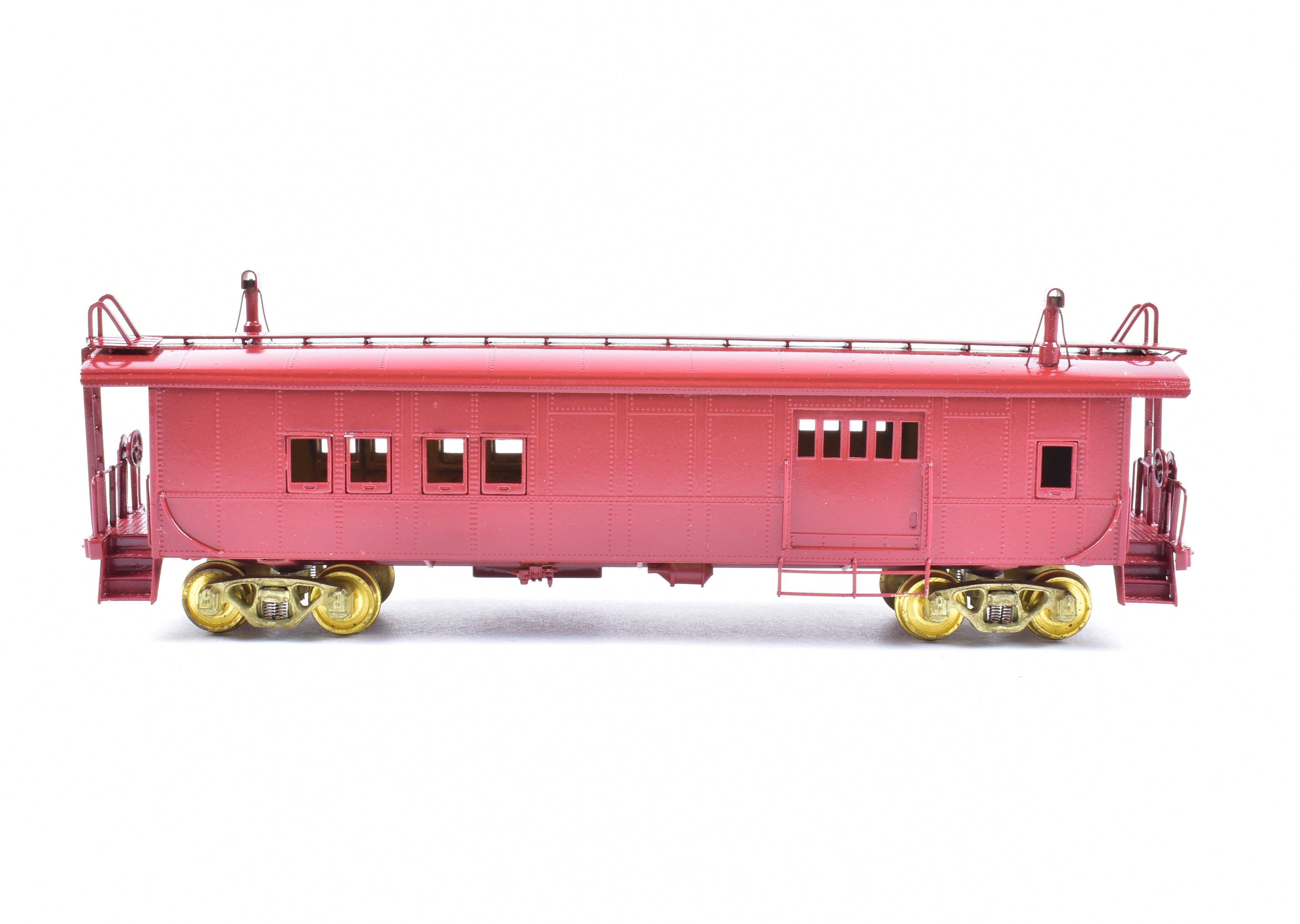 HO Scale Brass Hallmark Models ATSF - Santa Fe Transfer Caboose with Factory - Applied Paint and Unlettered Design