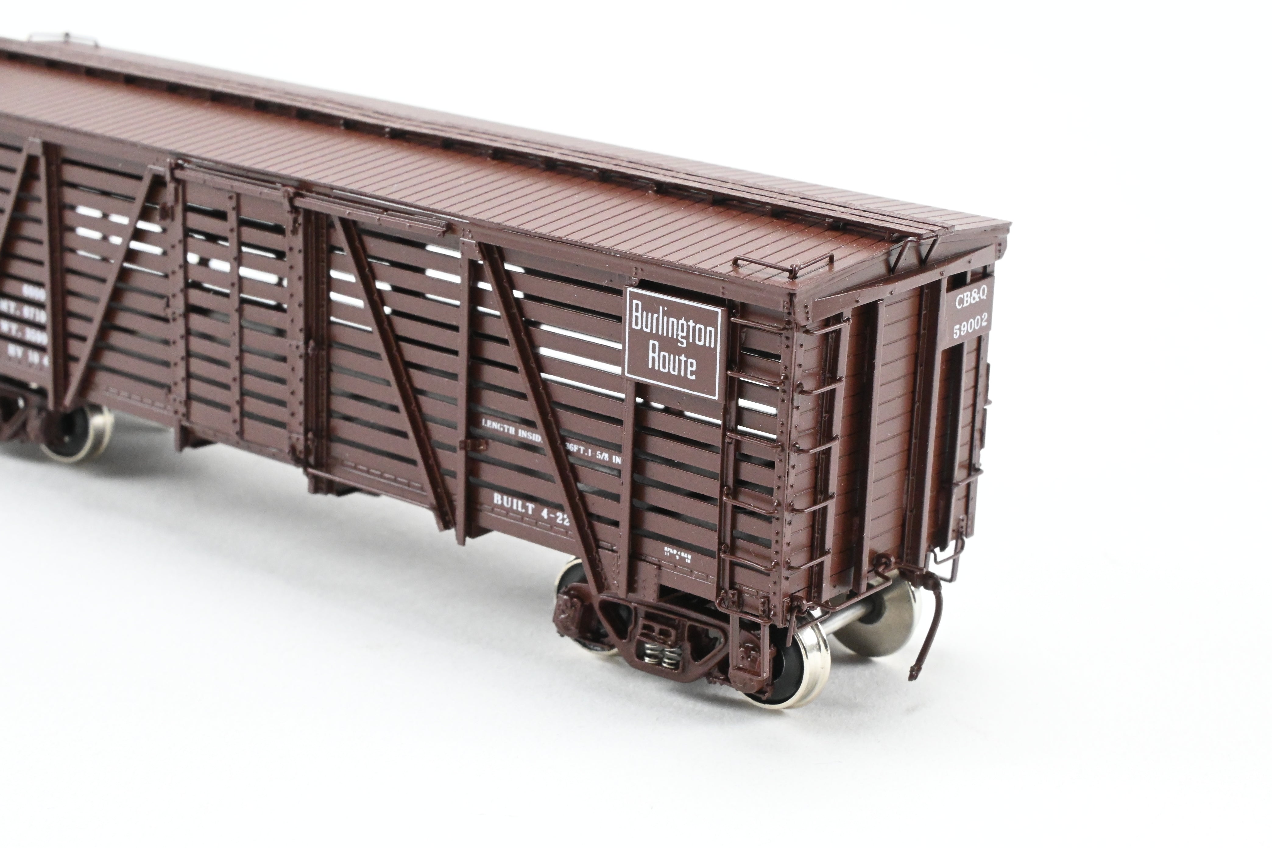 HO Scale Brass Challenger Imports CB&Q Burlington Route SM-16 36' Stock Car No. 59002