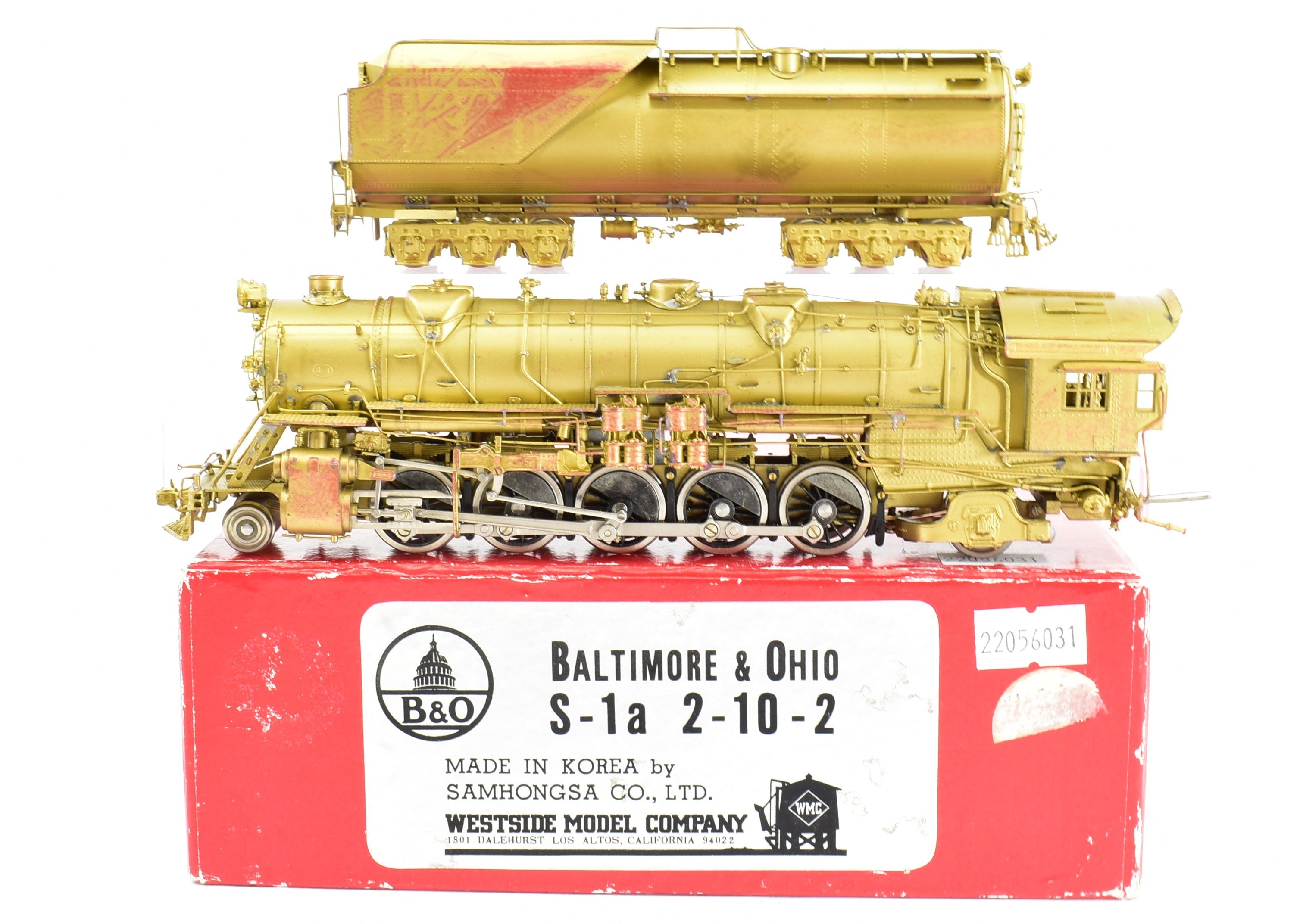 1977 HO Brass Westside Model Co. B&O Baltimore & Ohio S-1a 2-10-2 Model